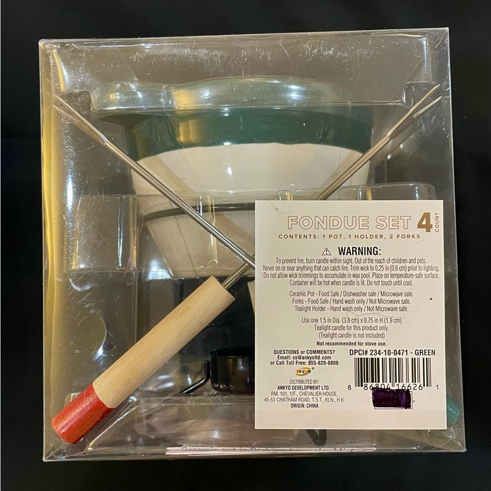 Fondue Set : 1 Pot, 1 Holder, 2 Forks (NEW IN BOX) Target